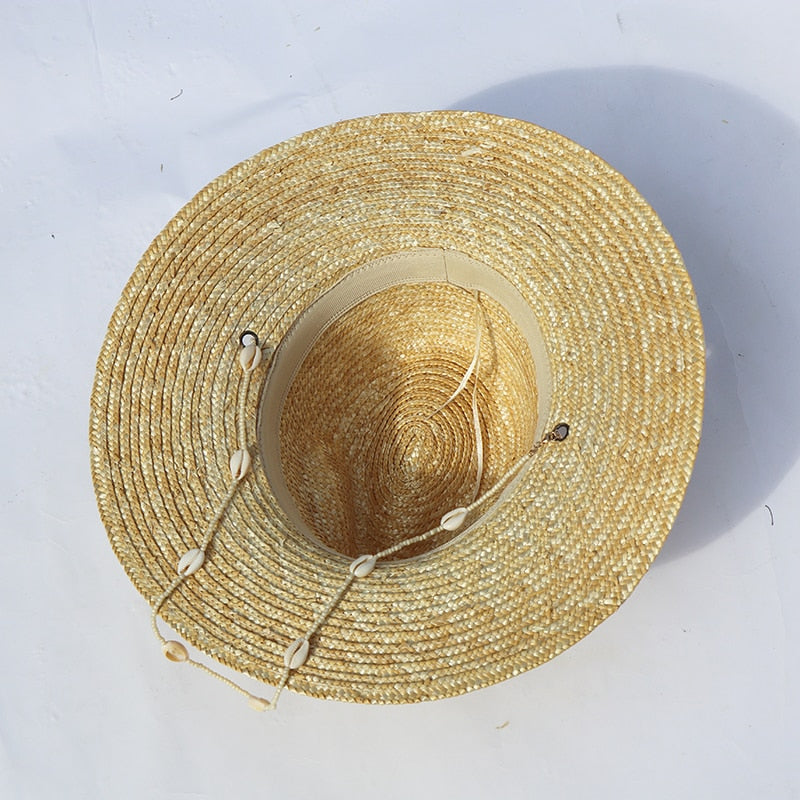 Seashells Beaded Beach Hats With Chain