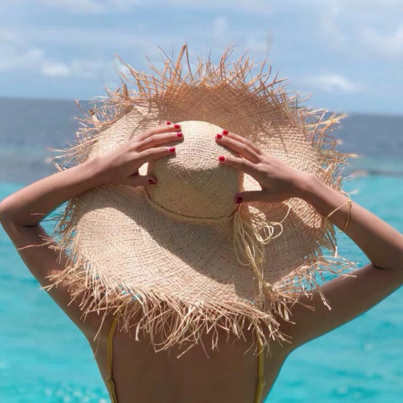 Womens Summer Beach Straw Hat