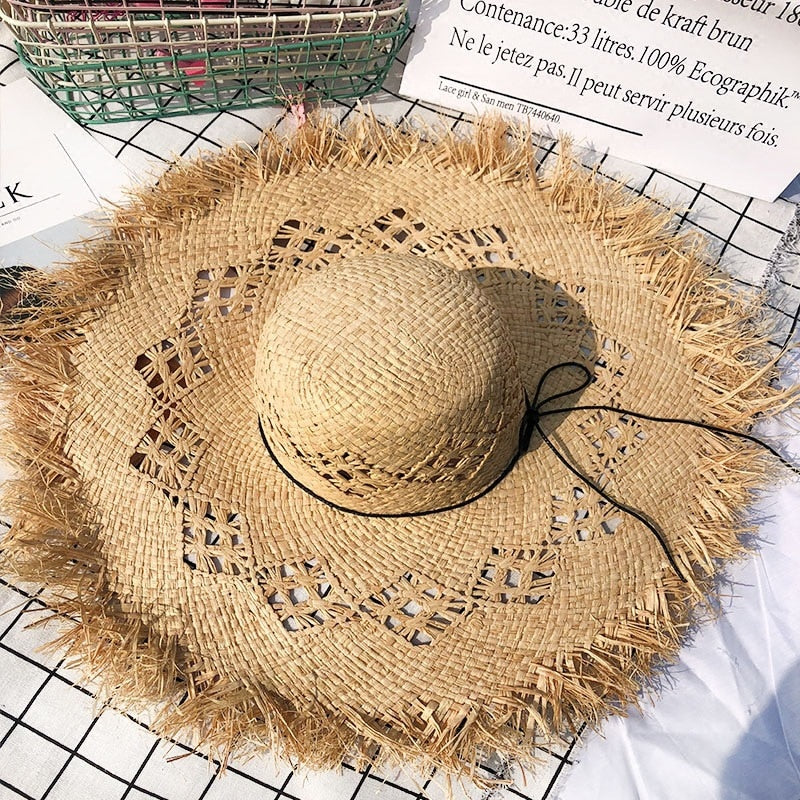 Womens Summer Beach Straw Hat