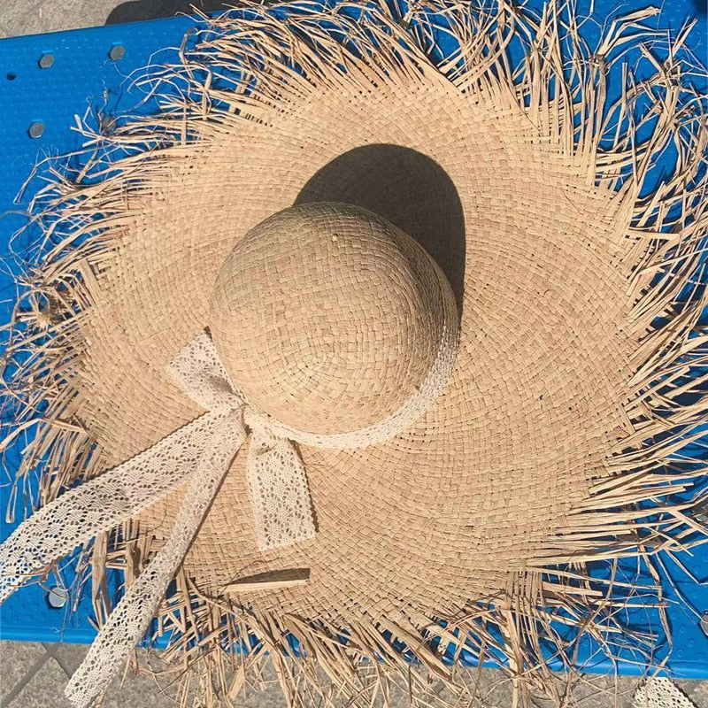 Womens Summer Beach Straw Hat