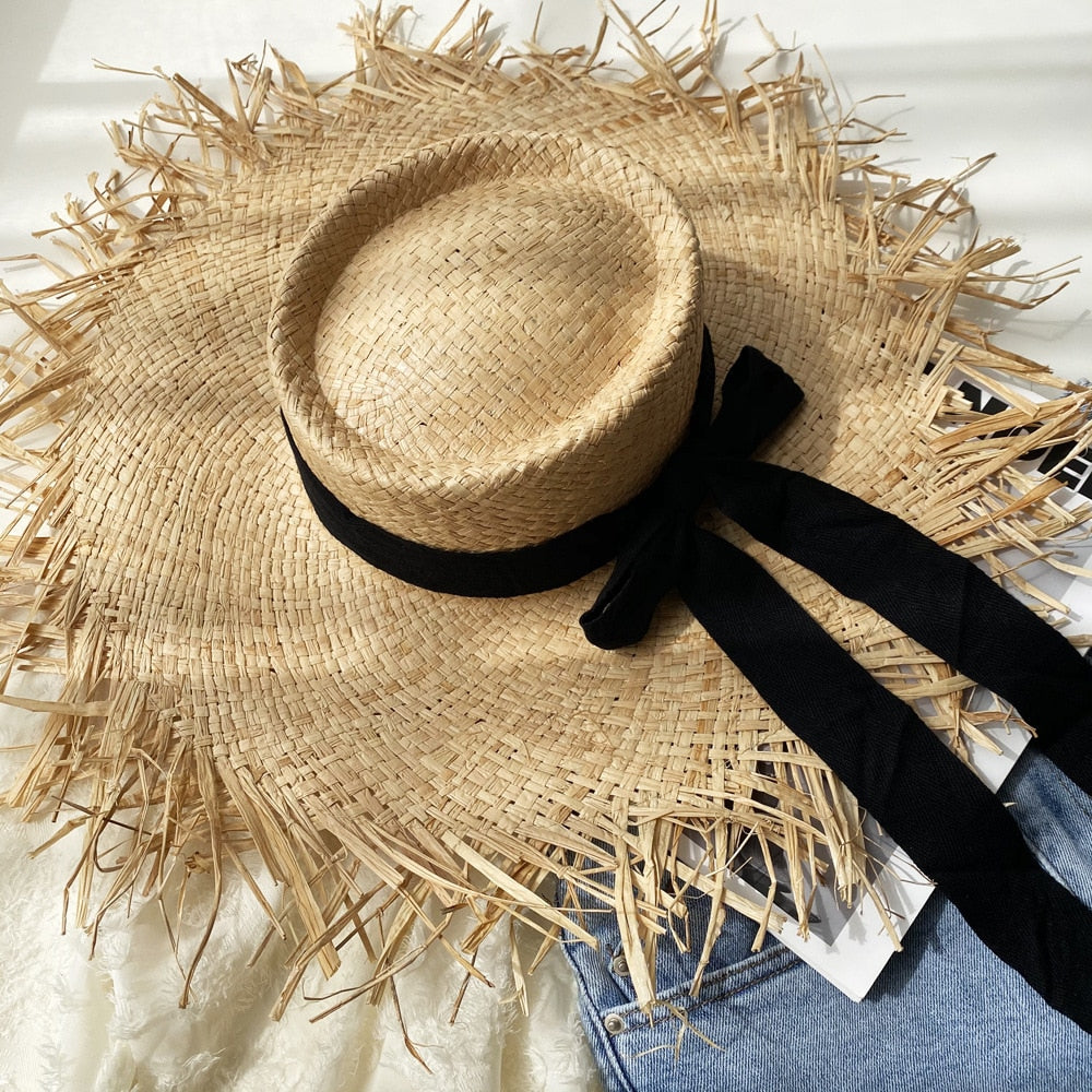 Womens Summer Beach Straw Hat