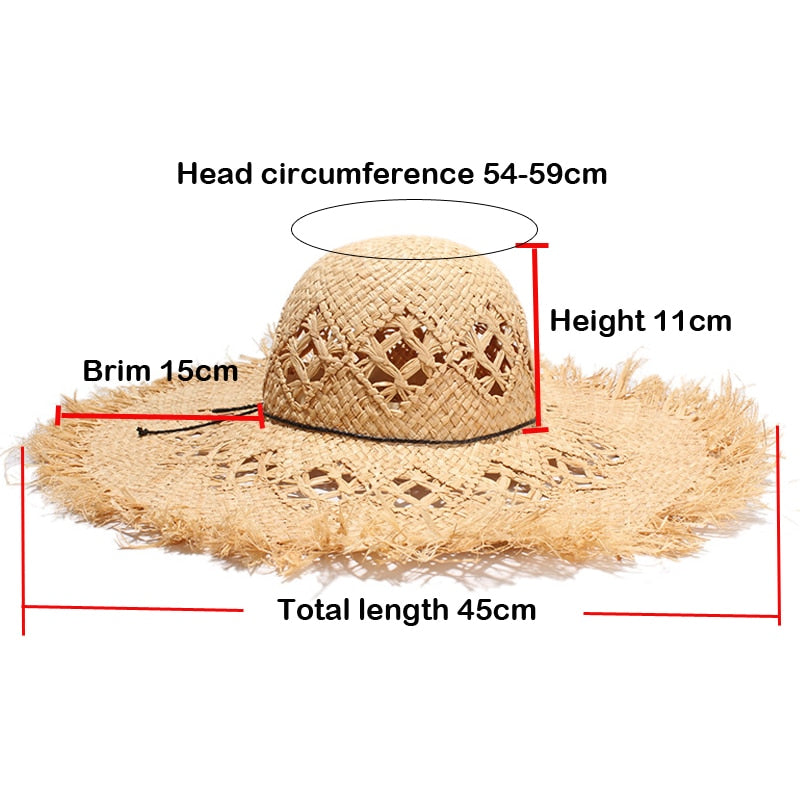 Womens Summer Beach Straw Hat