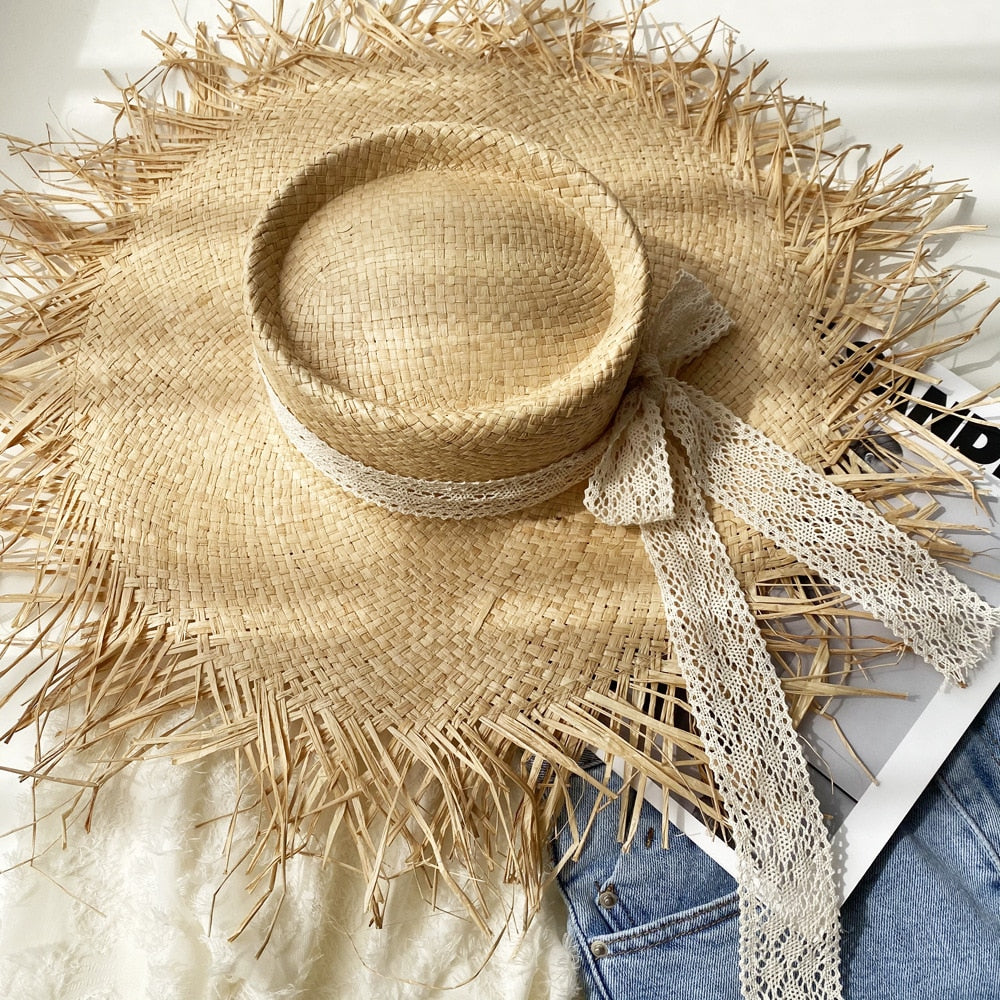 Womens Summer Beach Straw Hat