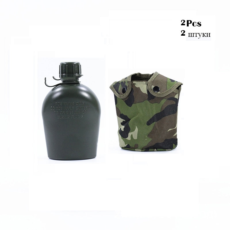 GOALONE 1L 3Pcs Vintage Army Flask Water Bottle