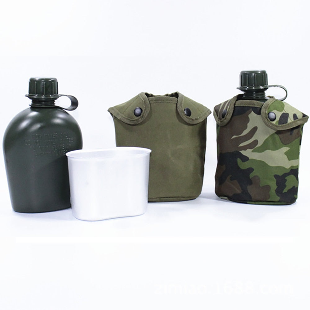 GOALONE 1L 3Pcs Vintage Army Flask Water Bottle