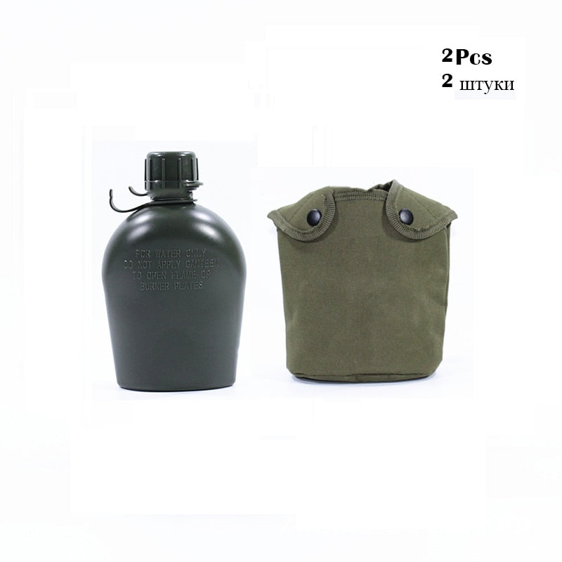 GOALONE 1L 3Pcs Vintage Army Flask Water Bottle