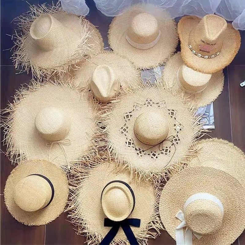 Womens Summer Beach Straw Hat