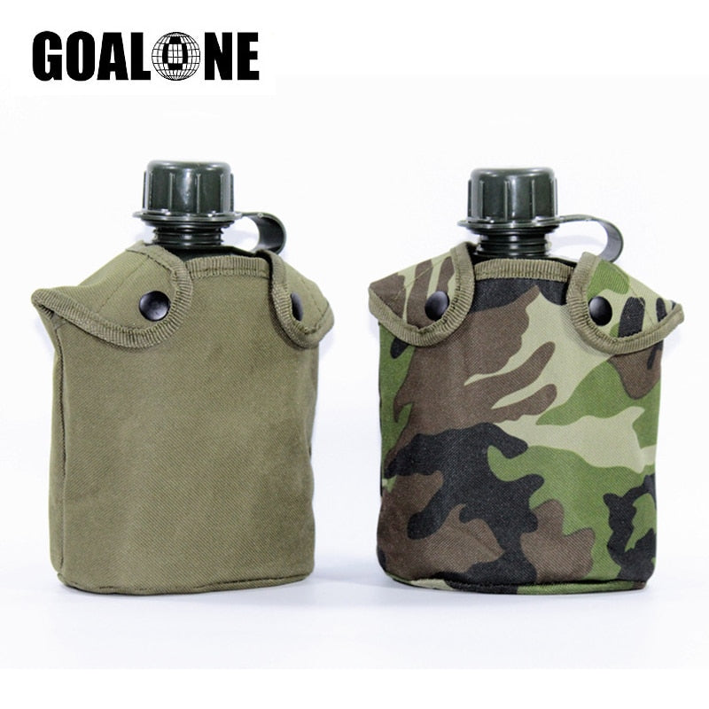 GOALONE 1L 3Pcs Vintage Army Flask Water Bottle